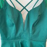 Minuet NEW Green Strappy Open Back Plunge Neckline Mini Party Dress Medium M Photo 4