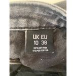 Pretty Little Thing Charcoal Destroyed Straight Leg Denim Jeans Sz 6 High Rise Photo 5