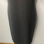 Mario Serrani Italy Dress MEDIUM Black Ribbed Scoop Neck Shift Short Sleeve Photo 4