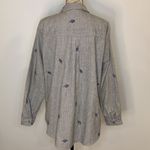 POL  striped embroidered button front shirt M Photo 2