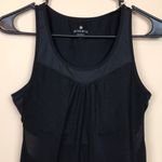 Athleta Women's Athletic Built-In Sports Bra Black Shiny Drape Back Tank Top Photo 1