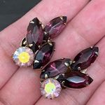 Vintage Unsigned Juliana Amethyst Purple Rhinestones Climber Clip On Earrings Photo 8