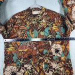 VTG Life Style Woman Floral Print Jacket Women 2X Button Front Patchwork Artsy Brown Photo 5