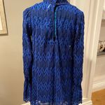 Free People Blue Simone Mock Neck Lace Mini Casual Dress xs romantic goth Photo 2