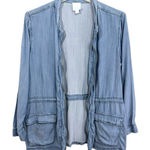 Dress Barn  Sunday‎ XL Chambray Jacket Blue Full Zip Lightweight Shacket 739 Photo 0