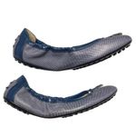 Tod's Tod’s Women’s Dee Laccetto Ballet Flat size 38.5 Blue Textured Leather Photo 4