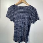 Lucky Brand  Blouse Side Tie Wrap Top V Neck Navy‎ Blue Bohemian Women’s Small Photo 4