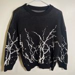 Firla Graphic Pattern Drop Shoulder Sweater Black White Size XL Photo 3