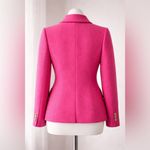 J.Crew  Hot Pink Schoolboy Tweed Blazer Gold Crest Buttons Size 10 NEW $218 Photo 2