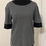 Ralph Lauren Polo  Size Large Black and White Striped knit Top half sleeves Photo 0
