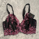 Wacoal  Black and Pink embrace Lace Bra NWT 36DD 65191 Photo 0