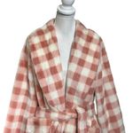 APPARIS Rare Gingham Check Teddy Coat with Tie Waist Pink Jacket Womens Size S/M Size M Photo 2