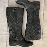 Arturo Chiang women 8.5 quilted tall riding boots with/side zipper black Photo 0