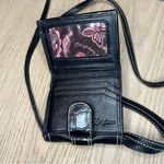 Brighton  Women’s Small Wallet Crossbody Strap Black Croc Embossed Leather Photo 3