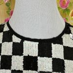VINTAGE Black and White Checkered Silk Top Size L Size L Photo 2