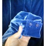 Isaac Mizrahi New Womens Isaac Mizraahi Velour Velvet Button Down Shirt XXS XS Galaxy Blue Photo 3