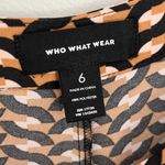 Who What Wear Geometric Print Pleated High Rise Wide Leg Pants Orange Black 6 Photo 6