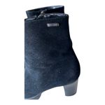 Valdini  Elegant Black Suede Block Heeled Bootie Boots Size 7 Photo 5
