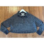 Vintage Havana  grey cropped quarter snap collared pullover m Photo 8