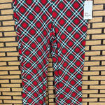 kim rogers  Red Plaid Pull On‎ Dress Pants Size 10PS Photo 0