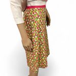 Boden USA Boden Green & Pink Abstract Print Cotton Midi Skirt Side Zip Size 4 EUC Photo 2