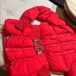 Missoni Denim Red/ Plaid Cinched Waist Puffer Down Jacket Size 6 Red Photo 1