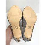 Nina  New York Pumps Size 8.5 Silver Satin‎ Leather Open Toe Evening Shoes Photo 7
