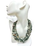 Natural Gemstone emerald green Chip Bead Assorted Stone multilayered necklace Photo 1