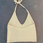 knit halter tie crop top Yellow Photo 1