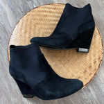 Tory Burch  Brenda black leather‎ suede wedge ankle boots women’s size 9.5 Photo 0
