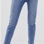 ASOS DESIGN Blue Denim Regular Tapered Jeans 38 Tall Mid Wash Us 16 Photo 0