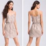 Rebecca Taylor Women's Reptile Print Sequin Mini Dress Silver / Pink Size 6 Photo 1