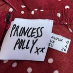 Princess Polly Red White Polka Dot Ruffle Wrap Cami Camisole A Line Mini Dress 4 Photo 3