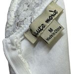 Haute Monde  Lace Overlay Peplum Sleeveless Top Cutout Midriff Zip Back Medium Photo 11