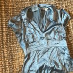 Nanette Lepore  Baby Blue Satin Blouse Size 4 Photo 3