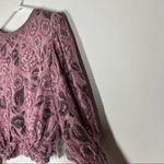 Free People NEW  No Ordinary Jacquard Pink Floral Cropped Sweater Size Medium Photo 11