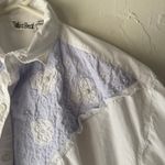 Vintage Take a Break Western Shirt M White Eyelet Embroidered Yoke Lace Detail Size M Photo 3