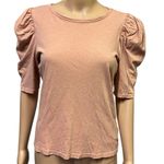 Nation Ltd  Pima Cotton Linen Blend Tuckernuck Puff Short Sleeve Top Imported M Photo 0