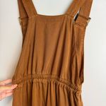 ZARA NWT Caramel Overall Jumpsuit Sz Medium Lyocell Relaxed Straight Leg Photo 9