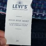 Levi's size 26 made & crafted embroidered button front denim skirt Photo 3