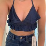 Cleobella Ruffle Denim Crop Top Photo 0