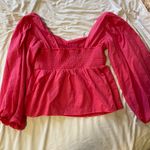 Hot Pink Balloon Sleeve Shirt Size M Photo 1