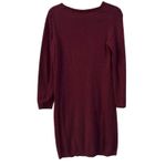 Royal Robbins Sweater Dress Cable Knit Maroon Wool Cashmere Tie Neck Small Photo 2