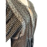 Old Navy  Swing Shift Dress SZ LG Black W/ Cream Floral Belt Pockets Peasant Boho Photo 4