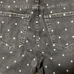 Current/Elliott Black 5 pocket denim ankle crop polka dot 9” rise high waist rolled cuff jean Photo 5