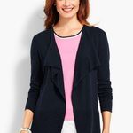 Talbots Navy Cardigan Heart Sweater Photo 0
