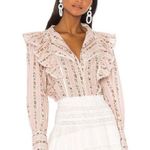 Love Shack Fancy  100% cotton cottage core blouse in light pink NWT Photo 0