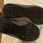 Jimmy Choo  Grey Leather Flats w. Silver Grommets Photo 5