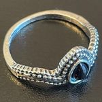 Onyx Black silver plated ring size 8 Photo 1