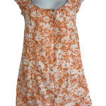 Blu Pepper Orange Daisy Print Button Front PuffSleeve MiniDress Sundress Small Cottagecore Photo 0